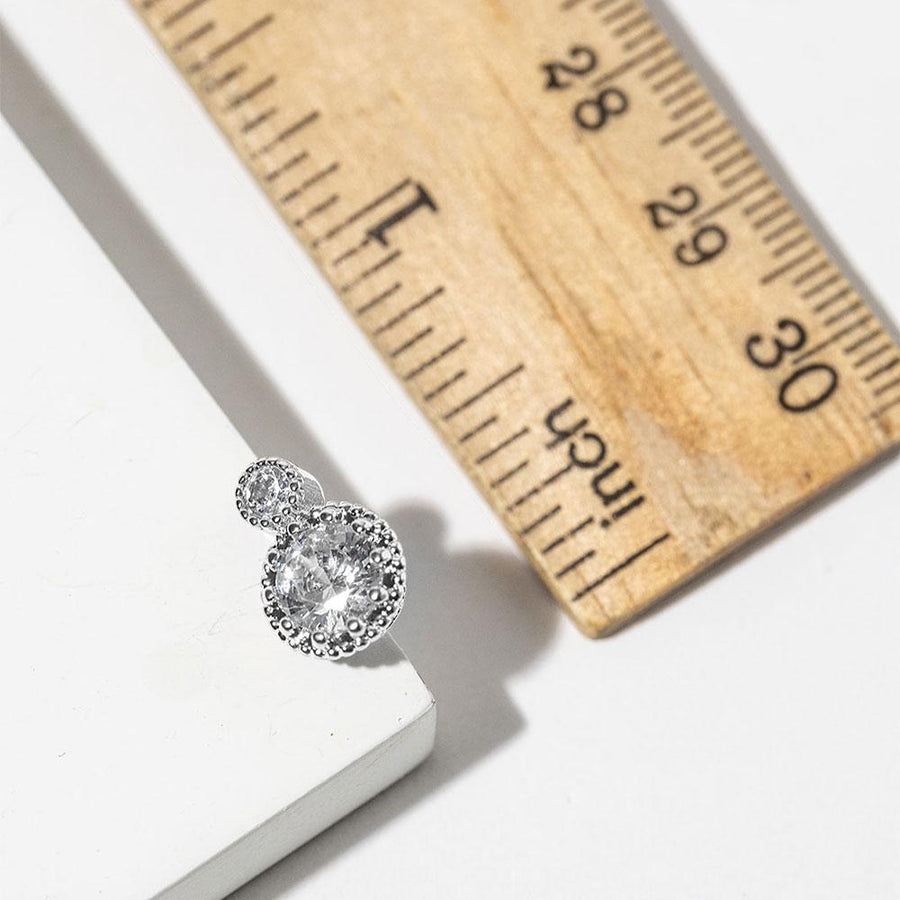 Gold Dipped Double Halo CZ Stud Earrings, Diamond Look Bridal Jewelry