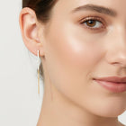 Gold Dipped CZ Pave Linear Bar Drop Earrings, Minimalist Bridal Jewelry