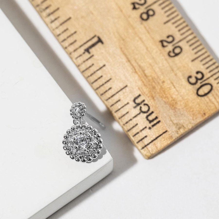 Gold Dipped Round CZ Drop Dangle Earrings, Minimalist Bridal Wedding Jewelry