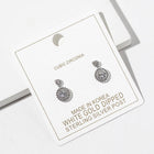 Gold Dipped Round CZ Drop Dangle Earrings, Minimalist Bridal Wedding Jewelry