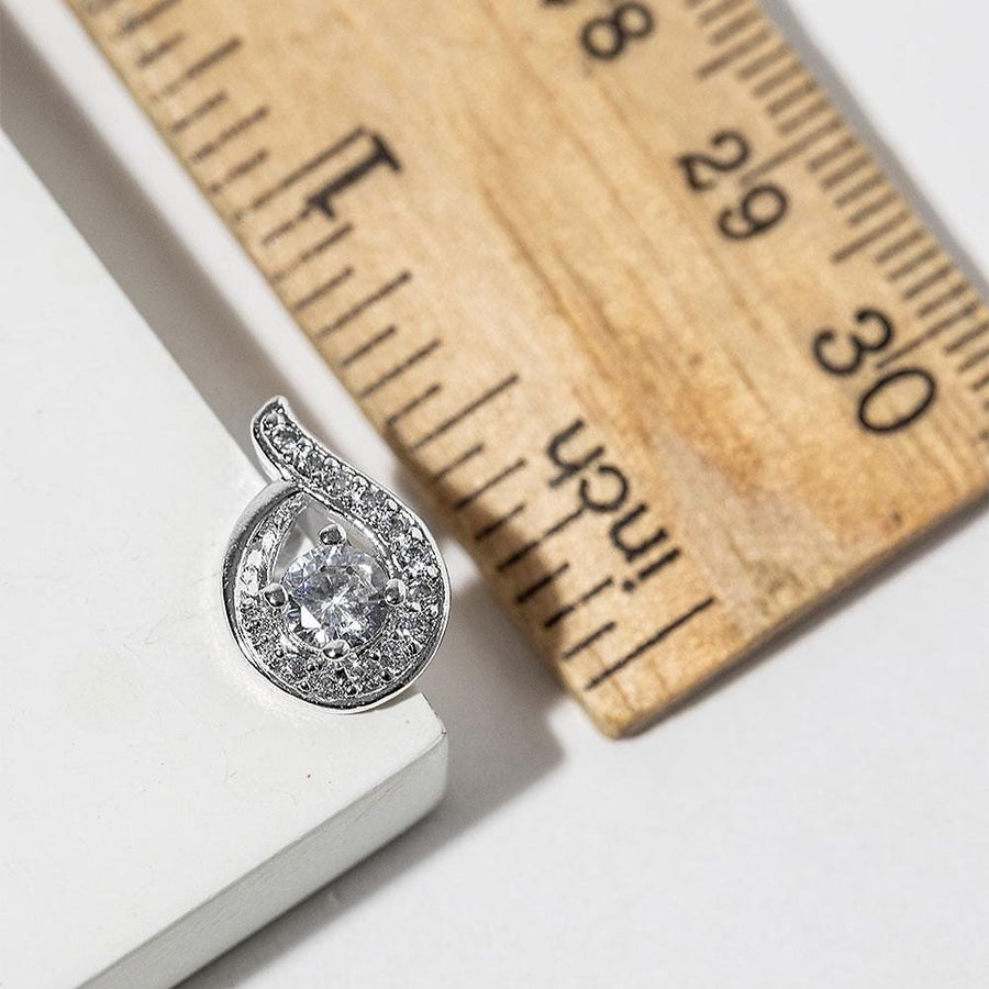 Gold Dipped CZ Halo Teardrop Stud Earrings, Bridal Wedding Sparkle Jewelry