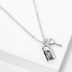 Gold Dipped Lock and Key Pendant Necklace, Minimalist Symbol of Connection