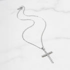 Gold Dipped CZ Cross Pendant Necklace, Minimalist Faith Jewelry, Sparkle Christian Statement