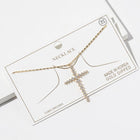 Gold Dipped CZ Cross Pendant Necklace, Minimalist Faith Jewelry, Sparkle Christian Statement
