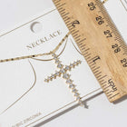 Gold Dipped CZ Cross Pendant Necklace, Minimalist Faith Jewelry, Sparkle Christian Statement