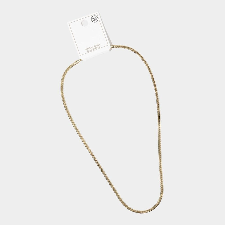Gold Dipped Slim Chain Necklace, Dainty Layering Jewelry, Minimalist Everyday Wear