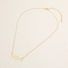 18K Gold Dipped Mama Script Pendant Necklace, Minimalist Everyday Mom Jewelry for Mother's Day