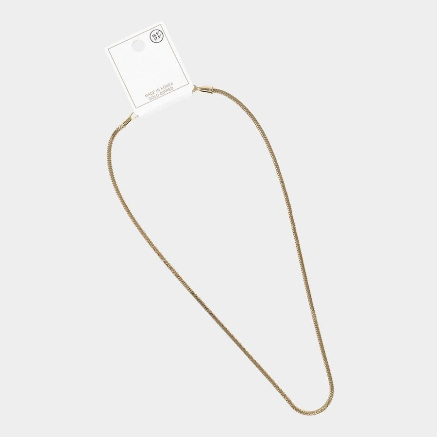Gold Dipped Slim Chain Necklace, Minimalist Everyday Layering Jewelry