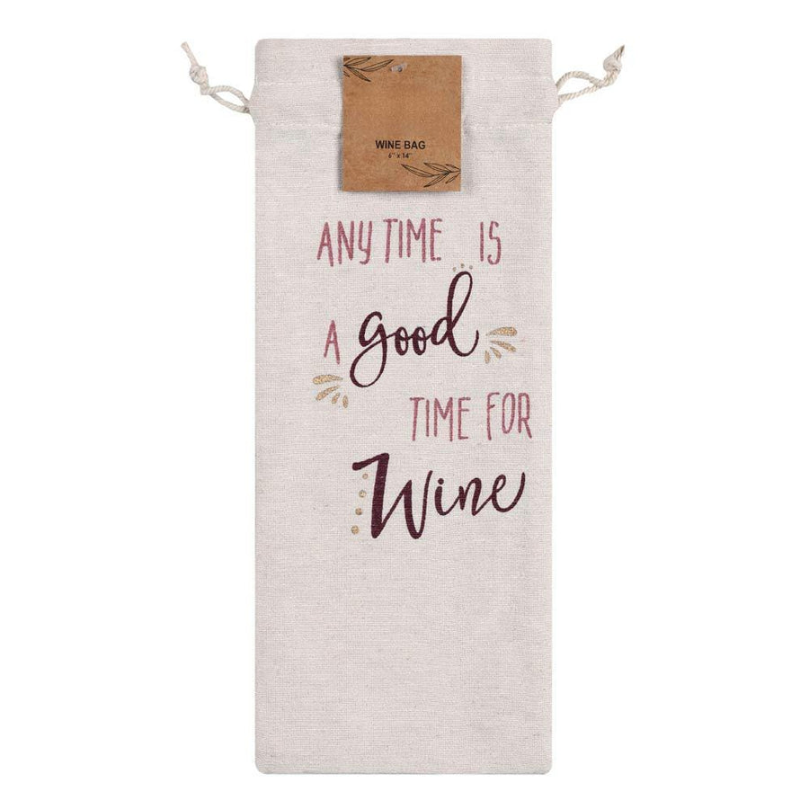 Funny Quote Wine Bag, Reusable Cotton Drawstring Pouch, Hostess Gift Wrap