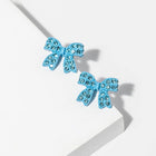 Crystal Bow Stud Earrings, Dainty Ribbon Sparkle, Everyday wear Jewelry