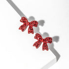 Crystal Bow Stud Earrings, Dainty Ribbon Sparkle, Everyday wear Jewelry