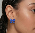 Crystal Bow Stud Earrings, Dainty Ribbon Sparkle, Everyday wear Jewelry