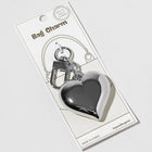 Gold Dipped Puffy Heart Keychain Bag Charm, Trendy Statement Accessory