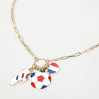 Soccer Ball Shoe Heart Charm Necklace, FIFA Football Pendant Chain, Paperclip Chain Sports Jewelry