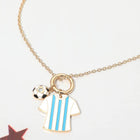 Soccer Jersey Charm FIFA Necklace, Paperclip Toggle Pendant, Football Pendant Chain, Sports Jewelry