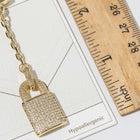 Gold Dipped Padlock Charm Keychain, Pave CZ Sparkle Lock Bag Accessory