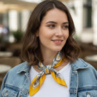 Geometric Pattern Silky Satin Square Bandana Scarf | Printed Fashion Hair & Neck Scarf | Head Wrap