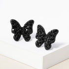 Rhinestone Paved Butterfly Stud Earrings, Crystal Pave Butterfly Earring, Dainty Nature Inspired Studs