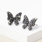 Rhinestone Paved Butterfly Stud Earrings, Crystal Pave Butterfly Earring, Dainty Nature Inspired Studs