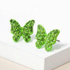 Rhinestone Paved Butterfly Stud Earrings, Crystal Pave Butterfly Earring, Dainty Nature Inspired Studs