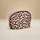 Leopard Print Cosmetic Pouch, Animal Print Travel Makeup Bag, Toiletry Organizer