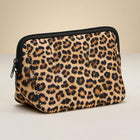 Leopard Print Cosmetic Pouch, Animal Print Travel Makeup Bag, Toiletry Organizer