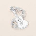 Gold Dipped Guitar Music Note Brooch, Sparkling Rhinestone Lapel Pin, Musician Accessory
