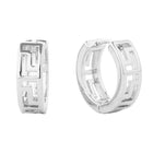 14K Gold Dipped Geometric Huggie Hoop Earrings, Minimalist Patterned Brass Hoops