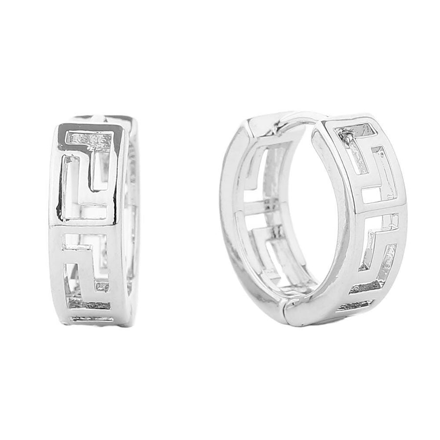 14K Gold Dipped Geometric Huggie Hoop Earrings, Minimalist Patterned Brass Hoops