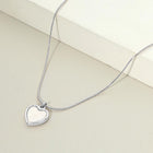 18K Gold Dipped Mother of Pearl Heart Necklace, Dainty Stainless Steel Pendant