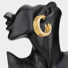 Textured Wide Hoop Earrings, Chunky Statement Hoops, Modern Everyday Jewelry