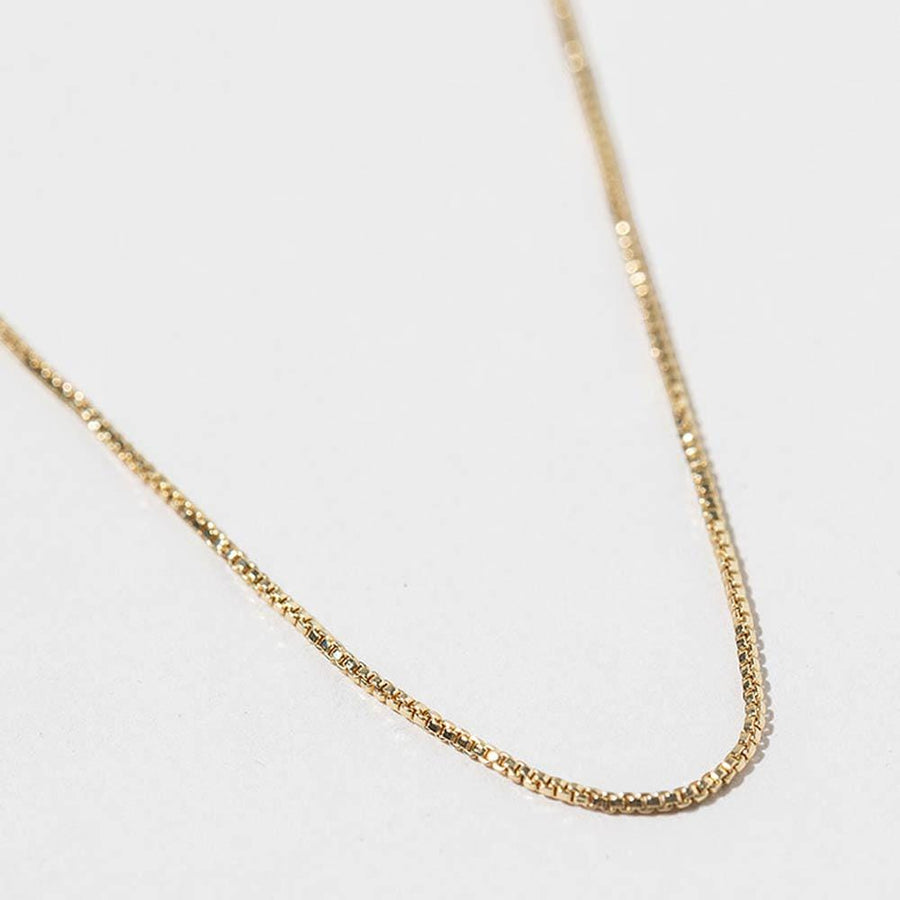 Gold Dipped Delicate Box Chain Necklace, Minimalist Layering Jewelry