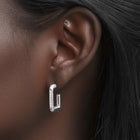 14K Gold Dipped Square Hoop Earrings, Pave CZ Dainty Minimalist Jewelry