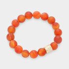 Semi Precious Stone Beaded Bracelet, Natural Gemstone, Stackable Boho Jewelry, Minimalist Everyday