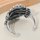 Western Hummingbird Conch Cuff Bracelet, Engraved Bird Statement Jewelry