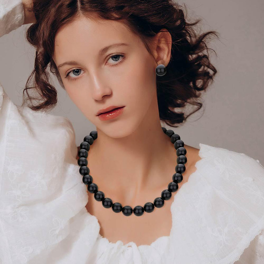 12MM Bold Pearl Necklace, Classic Statement Bridal Jewelry, Elegant Wedding Gift