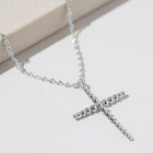 Gold Dipped Beaded Cross Pendant Necklace, Minimalist Faith Jewelry, Baptism Gift Her