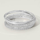 Textured Metal Stackable Bangle Set, Boho Layered Bracelets, Everyday Statement Jewelry