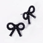 Crystal Stone Bow Stud Earrings, Ribbon Sparkle Bow Studs, Everyday and Party wear