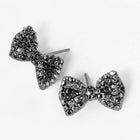 Crystal Rhinestone Bow Stud Earrings, Dainty Ribbon Sparkle Jewelry Studs