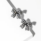 Crystal Bow Stud Earrings, Dainty Ribbon Sparkle, Everyday wear Jewelry