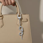 Gold Dipped CZ Pave Snake Keychain Bag Charm, Edgy Statement Accessory