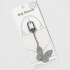 Gold Dipped CZ Pave Butterfly Keychain Bag Charm, Shimmering Crystal Accent Accessory
