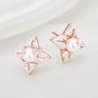 Star CZ Pave Diamond Stud Earrings, Hypoallergenic Stainless Steel, Everyday Minimalist Jewelry
