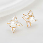 Star CZ Pave Diamond Stud Earrings, Hypoallergenic Stainless Steel, Everyday Minimalist Jewelry