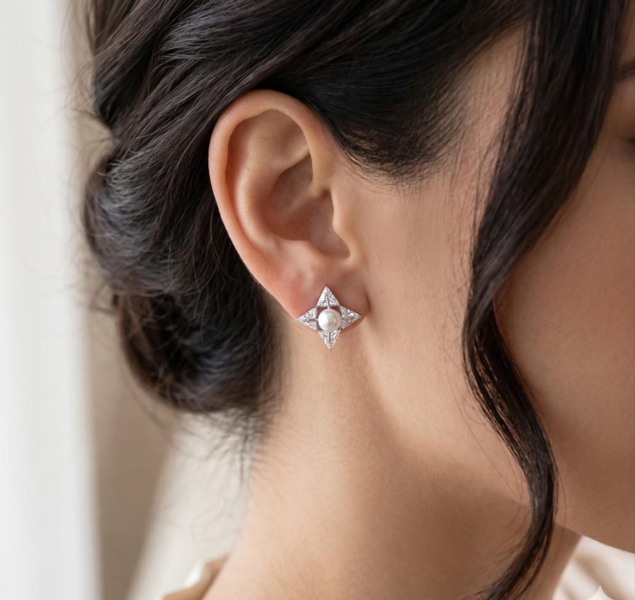 Star CZ Pave Diamond Stud Earrings, Hypoallergenic Stainless Steel, Everyday Minimalist Jewelry