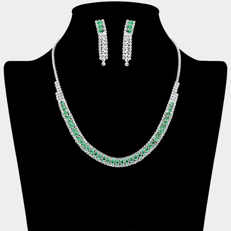 Marquise CZ Link Necklace | Elegant Crystal Statement Bridal Jewelry