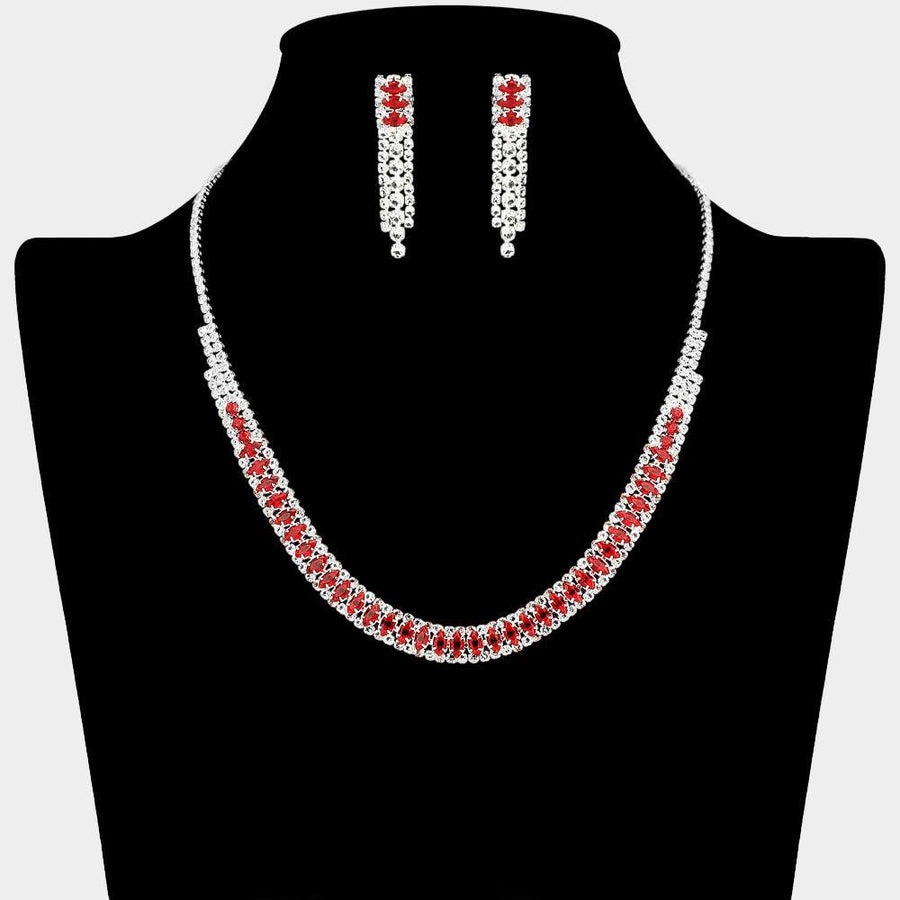 Marquise CZ Link Necklace | Elegant Crystal Statement Bridal Jewelry