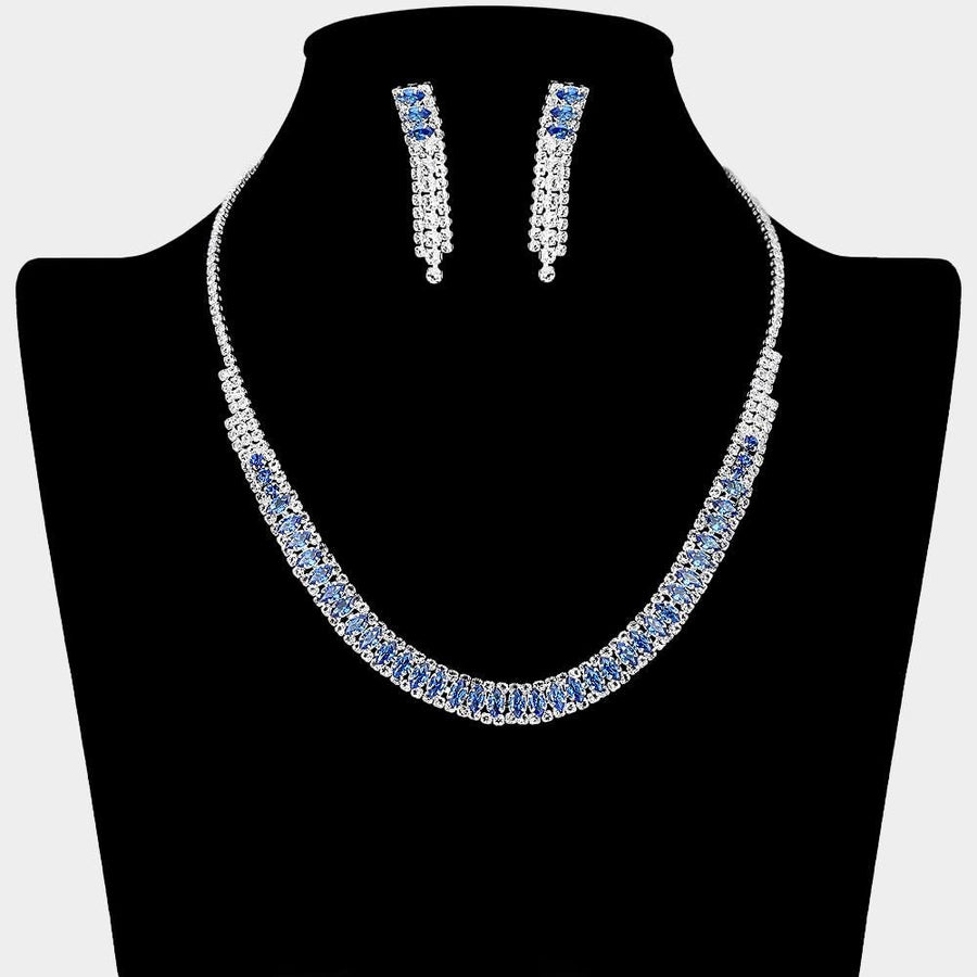 Marquise CZ Link Necklace | Elegant Crystal Statement Bridal Jewelry