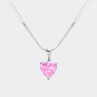 18K Gold Dipped CZ Heart Pendant Necklace | Minimalist Dainty Heart Chain